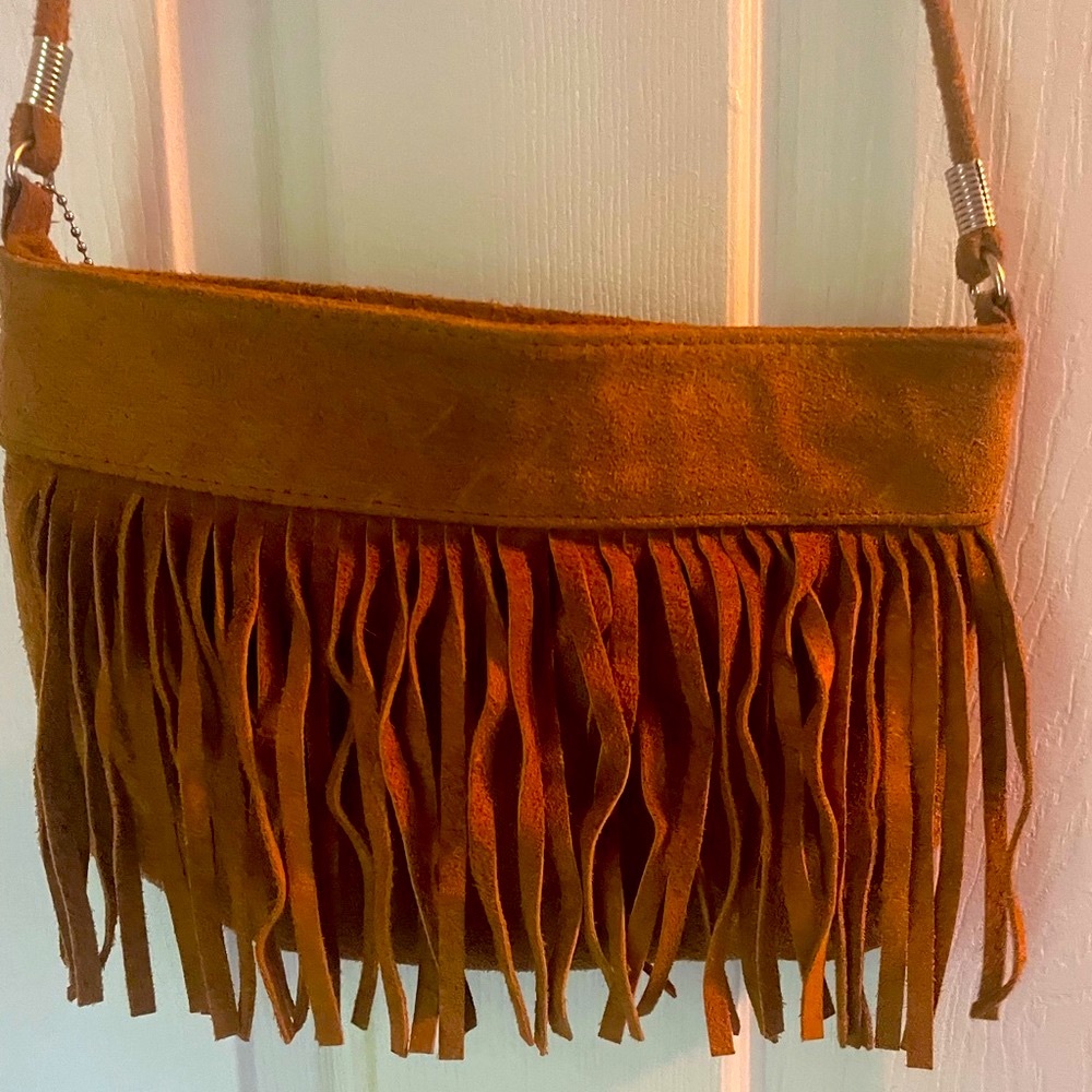 Leather Fringed Crossbody Purse